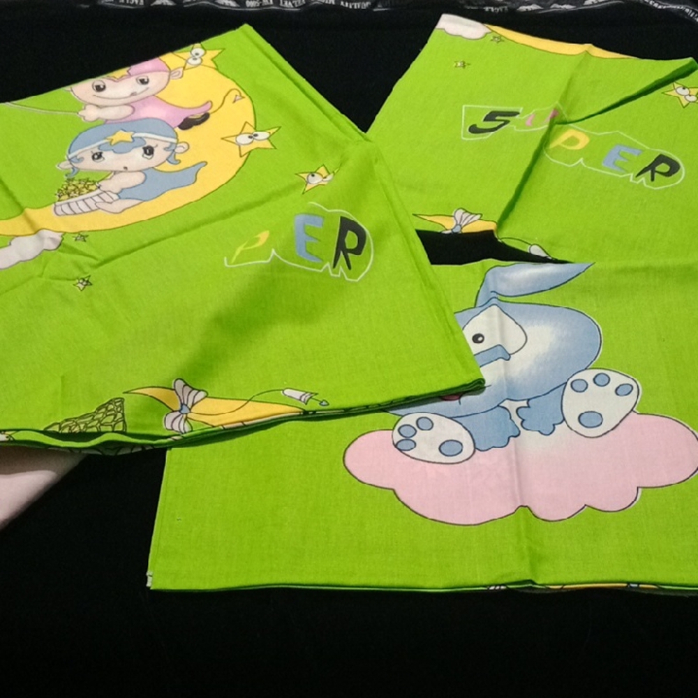 New Bed Linen Set 🫶Green Cartoon Print Fabric  🌟